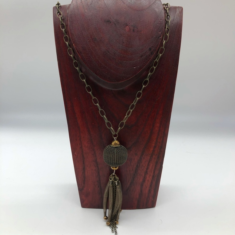 Marjorie Baer Bronze Tassel Pendant Necklace